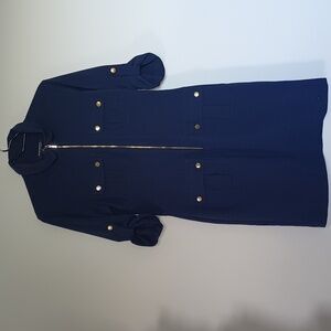Sharagano Navy front zip dress in 8P